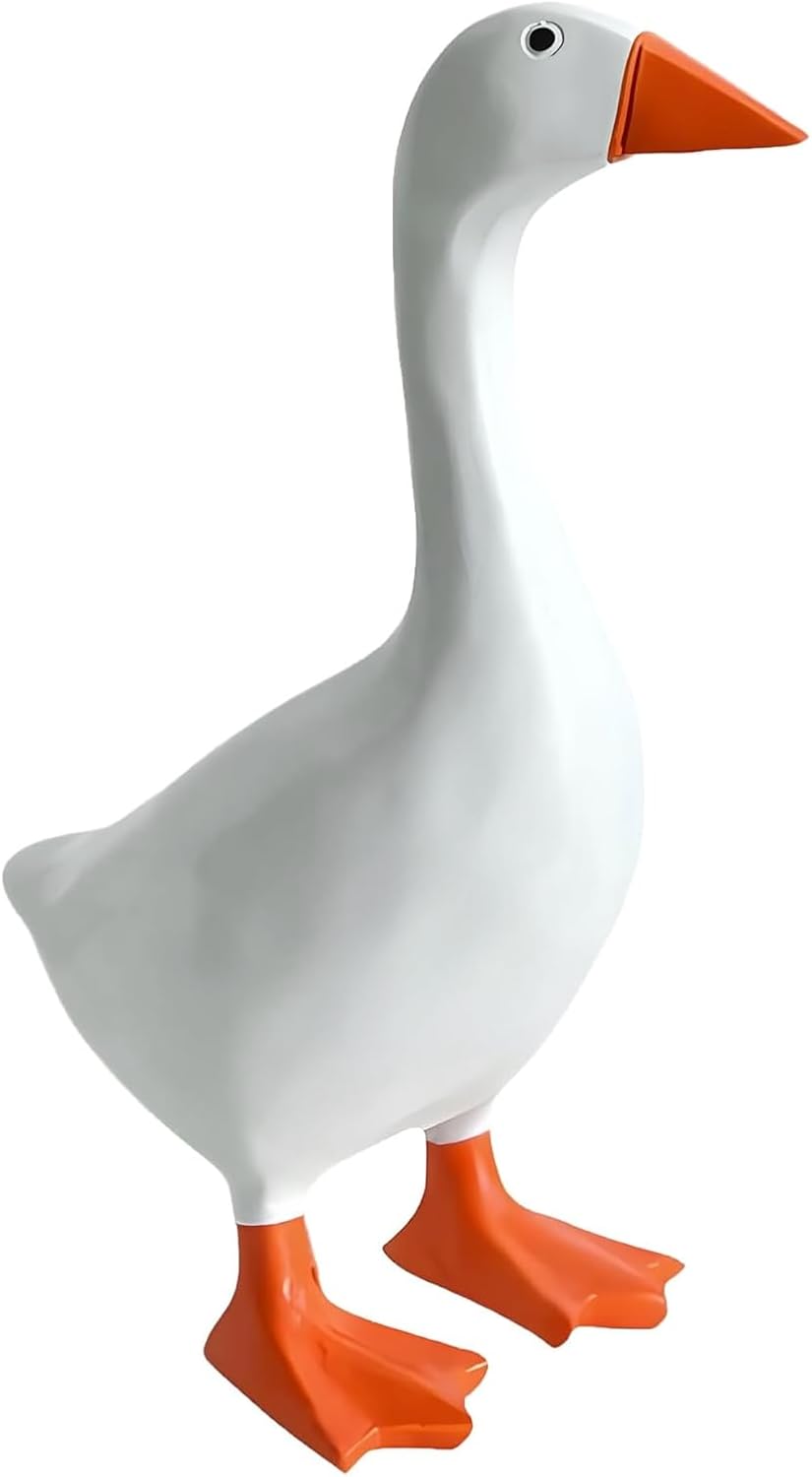 7 Inch Resin Desktop Goose Figurine, Cute Desk Goose Decor