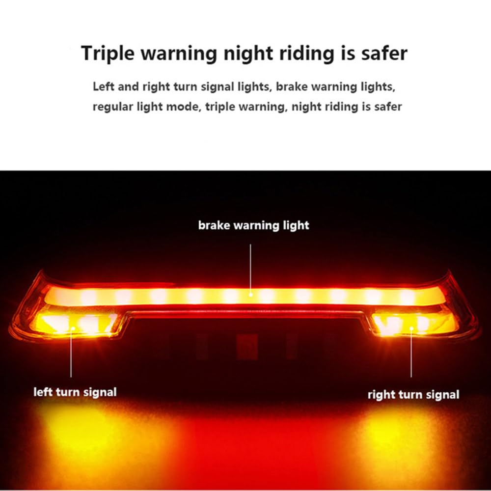 2000Mah Lampa rowerowa Tylna ładowalna lampa rowerowa Indukcyjne hamulec tylny Rowerowe światło LED Pilot zdalnego sterowania Kierunkowskaz Latarnia