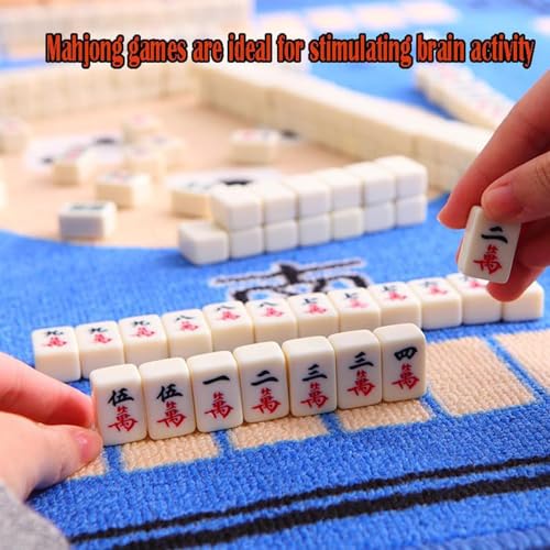 Mini Mahjong Set con estuche portátil y 2 dados miniatura 3