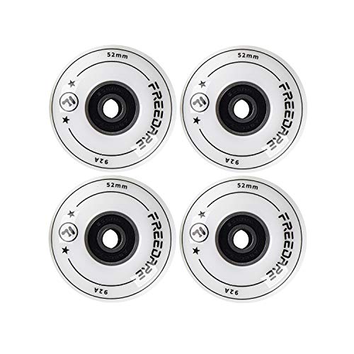 Image of FREEDARE Skateboard Wheels 52mm and Bearings, Spacers Installed 92A Street Wheels Skateboards Tricks(Pack of 4)
