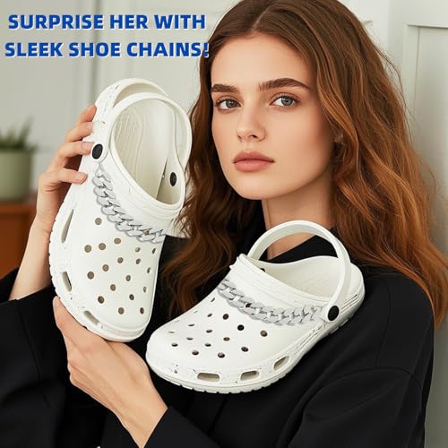 Image of Bling Shoe Chains For Adults Women Men Teens Girls Boys, Rhinestone Chain Shoe Charms For Clog Sandals,Shoe Decoration Accessories For Birthday Gifts Party Favors