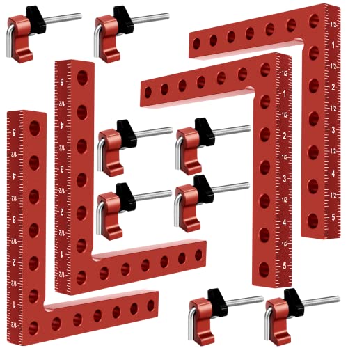 90 Degree Clamp, Cabinet Clamp, 5.5" x 5.5"(14 x 14cm) Aluminum Alloy Right Angle square Tool, Corner Clamps for Woodworking Tools, Right Angle Clamp, Drawers, Picture Frame (4pack) by SOSERIVD - Used condition - US$34.71