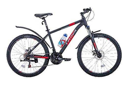 Trinx Mountain Bike 26" Shimano 21-Speed With Mudguard,Bottle, Saddle Bag,Lock,Tool. M136 New (Black/Red, 19") #TOP2