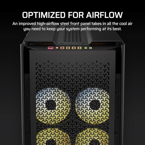 CORSAIR 9000D RGB Airflow Boîter PC Super-Tour – Intérieur Vaste – Système de Support pour Ventilateur InfiniRail™ – Pas de Ventilateurs Inclus – Hub de Système iCUE Link Inclus – Noir