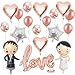 Luftballons Hochzeit Deko Set, Brautpaar Luftballon, Love Folienballon Herzballon Konfettiballons Braut Bräutigam für Heiratsantrag Standesamt Verlobung Hochzeitsgeschenk