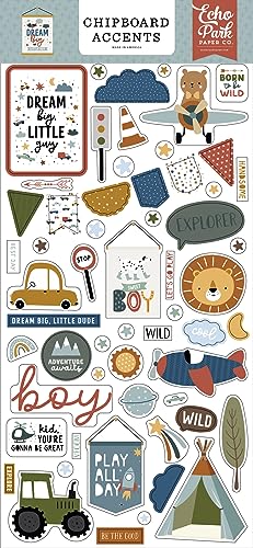 Dream Big Little Boy 6x13 Chipboard Accents
