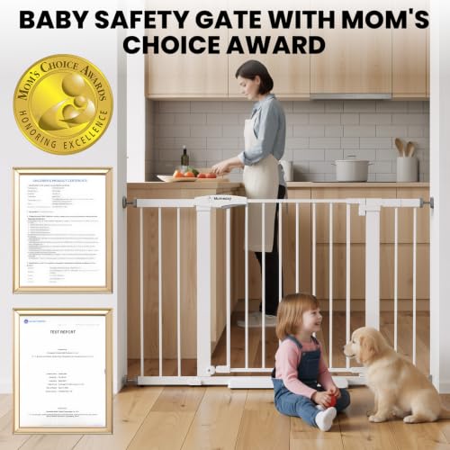 Image of Mumeasy Baby Gate for Stairs, 29.7-46 inch Walk Through Dog Gate Indoor