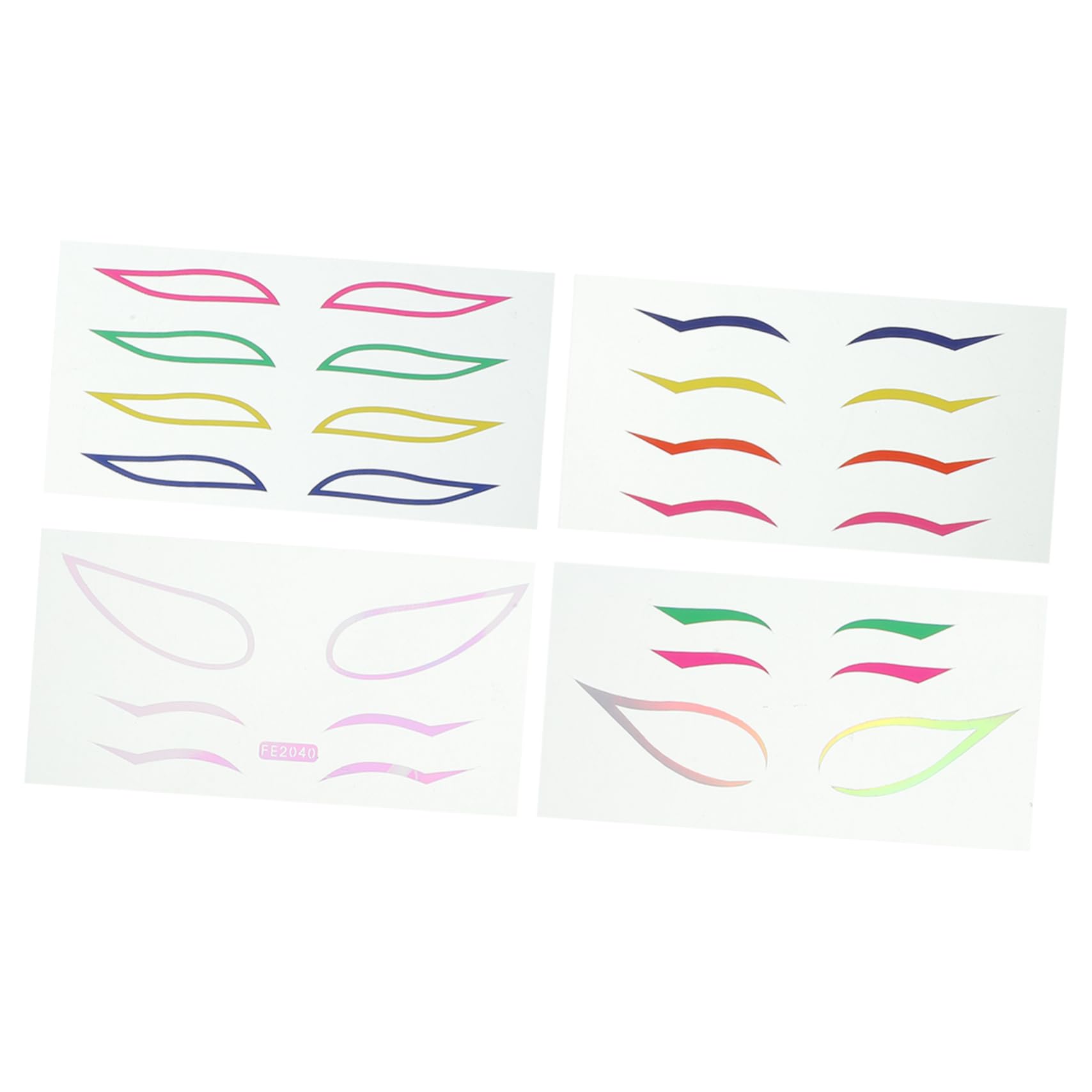 Ipetboom 20juegos Pegatinas De Delineador Ojos y Creativo Stickers Para Maquillaje De Fiesta Diseño Chic y Para Cosplay Especiales