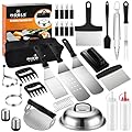 N NOBLE FAMILY 38PC Flat Top Grill Griddle Accessories Set - Must Have for Your Outdoor Griddle with Professional Griddle Spatula, Cleaning Kit, Grill Basting Cover - Ideal Griddle Gift for Men Women