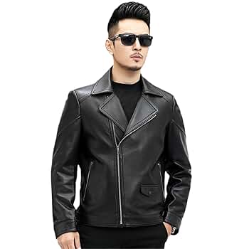 Men's Leather Jacket Fall Fashion Leather Jacket Lapel Slim
