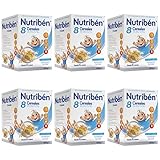 Nutribén Papilla 8 Cereales, Sin aceite de Palma ni azucares añadidos - Alimento Para bebés- Desde Los 6 Meses- Pack De 6 unidades x 600 g
