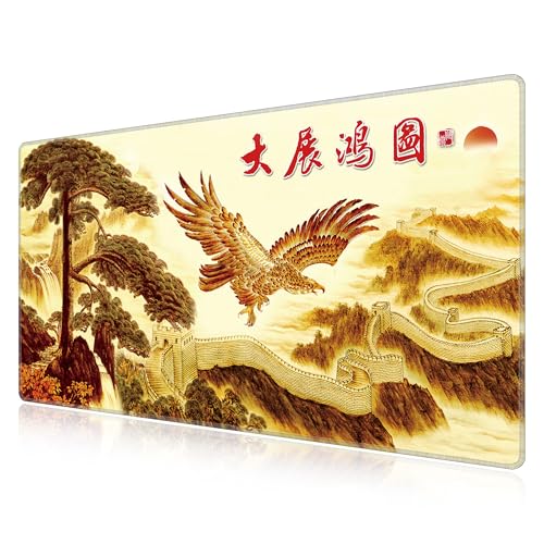 Tapis de souris géant LL-COEUR surface lisse fluide 110x60cm motif Eagle