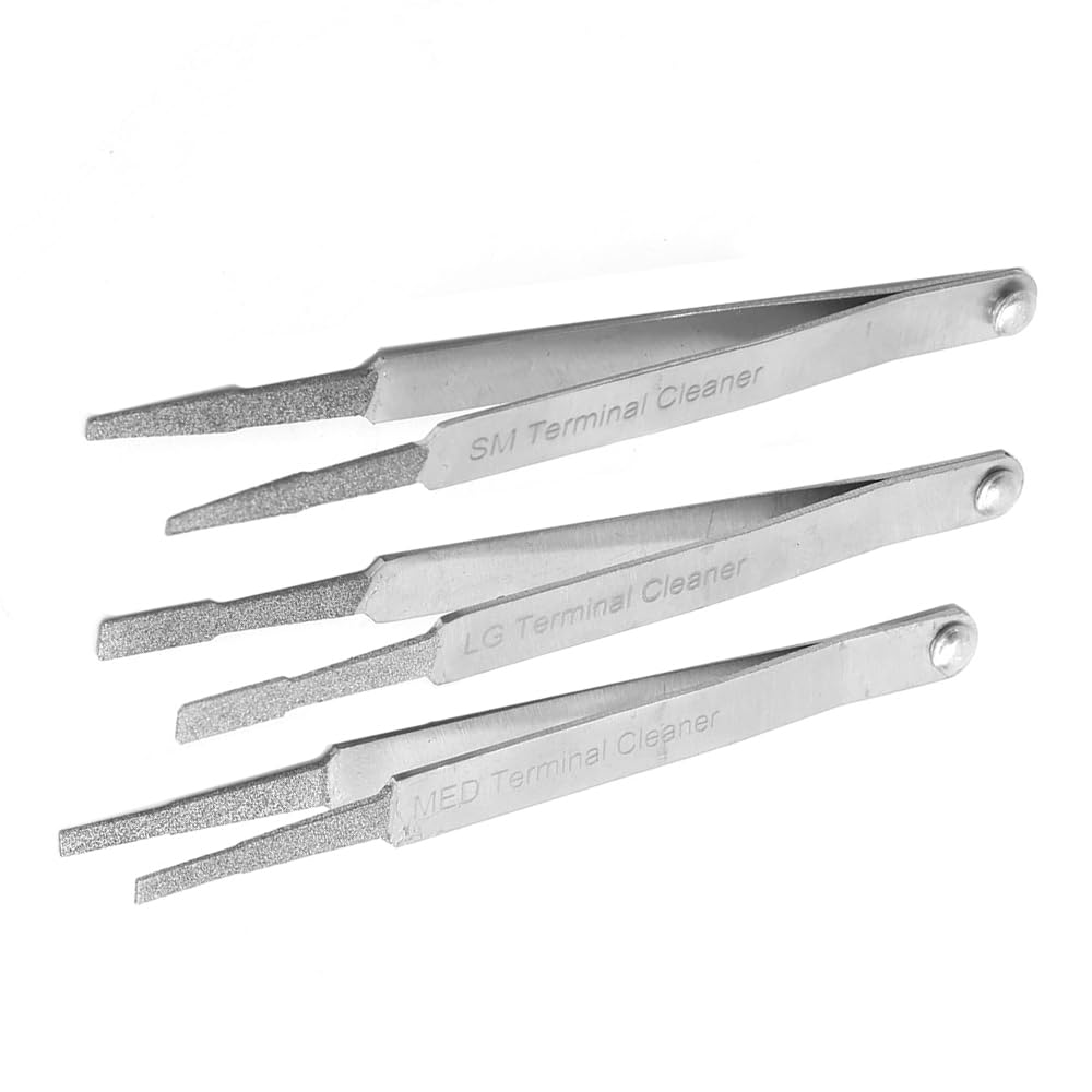 Tiardey Terminal Cleaning Tools Terminal Cleaner Set Hand Tools 3 Piece Terminal Cleaner Set Auto Repair Hardware Tools For Small Electrical Spade Pin Connectors