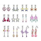 Bevan 12 Pairs Hypoallergenic Dangle Clip-on Earrings for Girls Butterfly Ear Clip with Fringe...