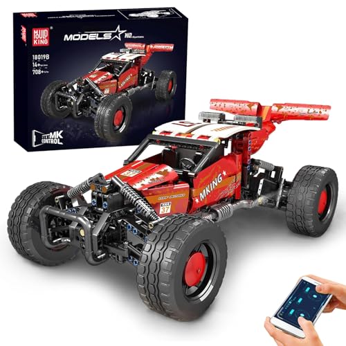 Mould King 18019 Technik ferngesteuert Offroad Rennwagen, 708 Stück Mit 3...