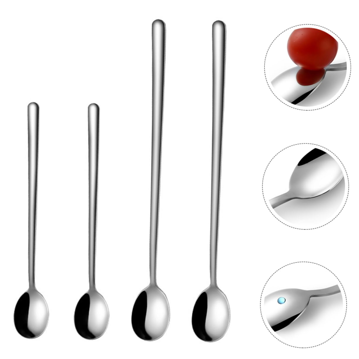 GRIRIW Serving Spoons Set Ice Scoop Stainless Steel 304 Easy to Clean Enhance Your Kitchen Style