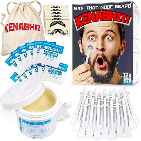 Kenashii Nose Wax Kit with 100g Wax and 24 Applicators Cover