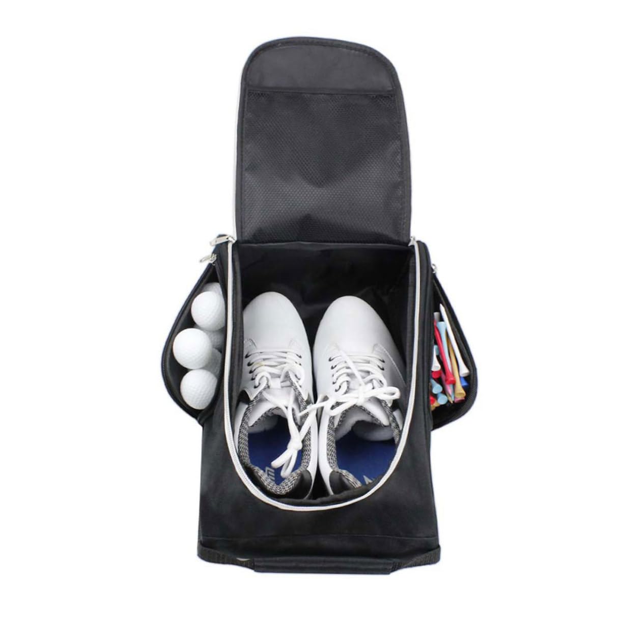 Borsa Portascarpe da Golf in Nylon Nera, Contenitore per Paio
