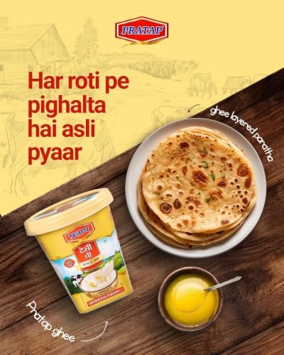 Image of Pratap Desi Ghee 5 Litre Jar (since 1958) | Pure Desi Ghee | Traditional Bilona Method | Rich Aroma & Taste | Ideal for Cooking, Pooja & Daily Use