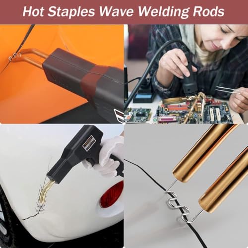 Image of Serplex 600Pcs Plastic Welding Staples Set with 2 Types Hot Staples 0.6mm 0.8mm Wave Hot Staple Welding Supplies for Welder Gun to All Plastic Fix Repair Car Bumpers Cracks and Craft