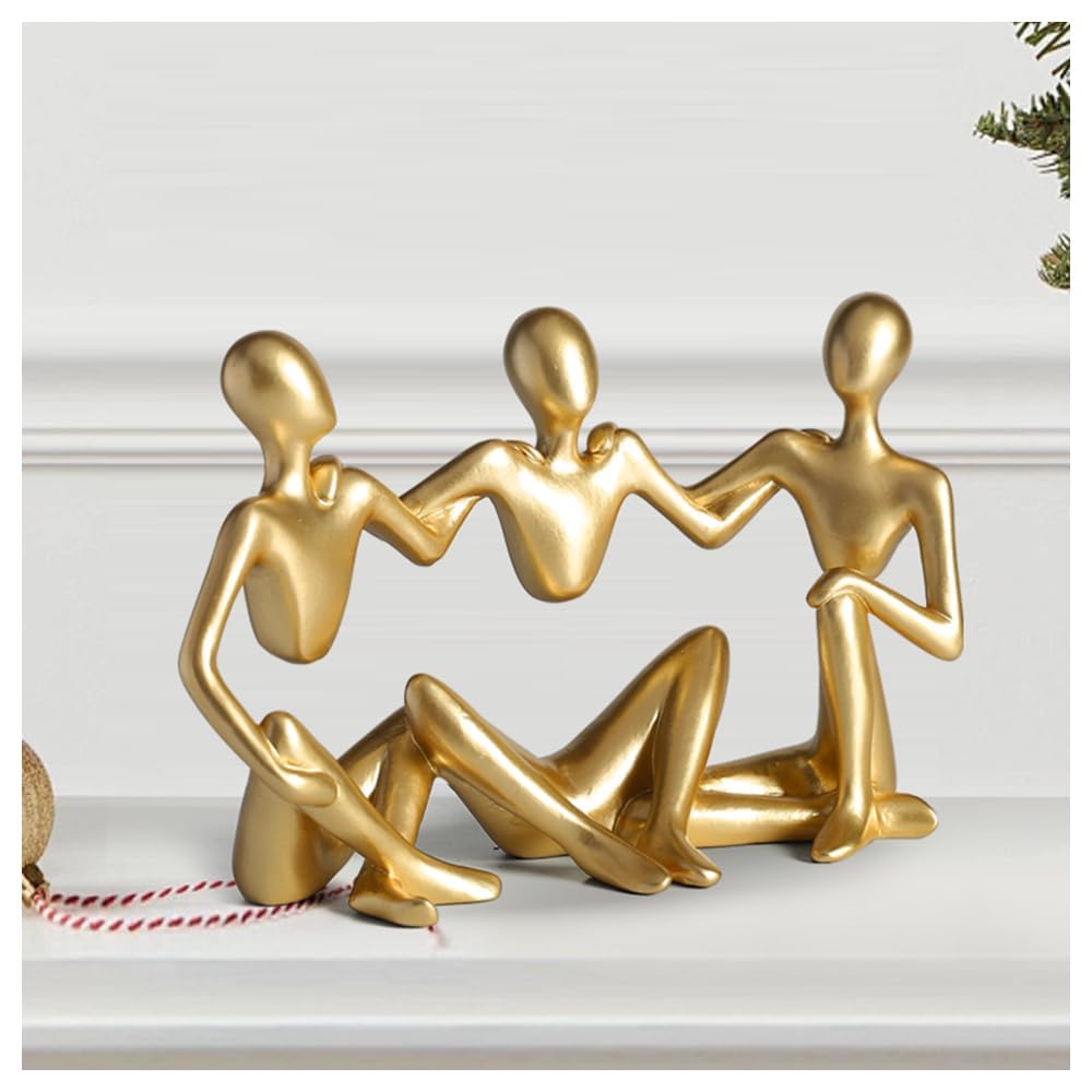 Figuras abstractas, esculturas de resina, manualidades, adornos modernos para decoración del hogar, modelos de pensadores, decoración de gabinete de vino de escritorio (dorado)
