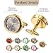 OIDEA Watch Cufflinks for Men: Fashion Round Analog Quartz Real Working Watch Cufflinks Pair Business Dress Roman Numerals Watch Cuff Links Gift for Him, Gold Case Black Dial