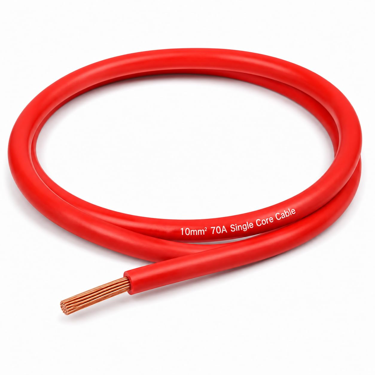MKGT 70A Hi-Flex Battery Cable – 10mm2 10 Gauge Pure Copper Single Core PVC Welding Wire for 12V & 24V Automotive, Campervan, Solar, Inverter & Leisure Battery Systems (Red, 6 Meters) — image 1