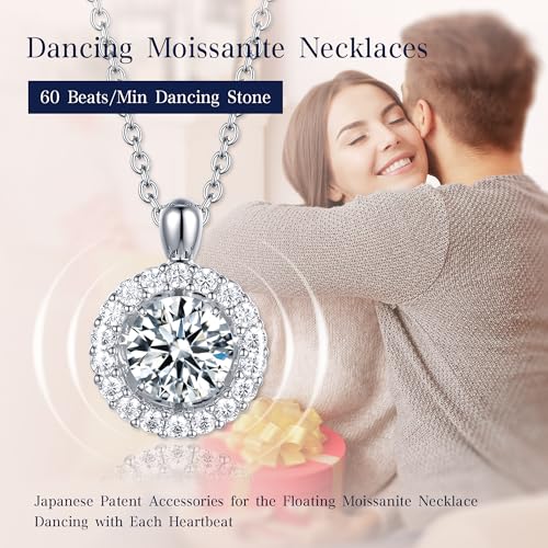 boya Moissanite Necklace for Women, Dancing Necklace for Anniversary Mother's Day Valentines Christmas Gifts for Wife3