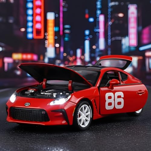 Image of GR86 Diecast Model Car for Kids | 1:32 Scale Alloy Metal Model Pullback Action | Openable Doors, Lights & Sound Effects Toy Car | Perfect for Play & Display | Gift for Kids & Collectors,