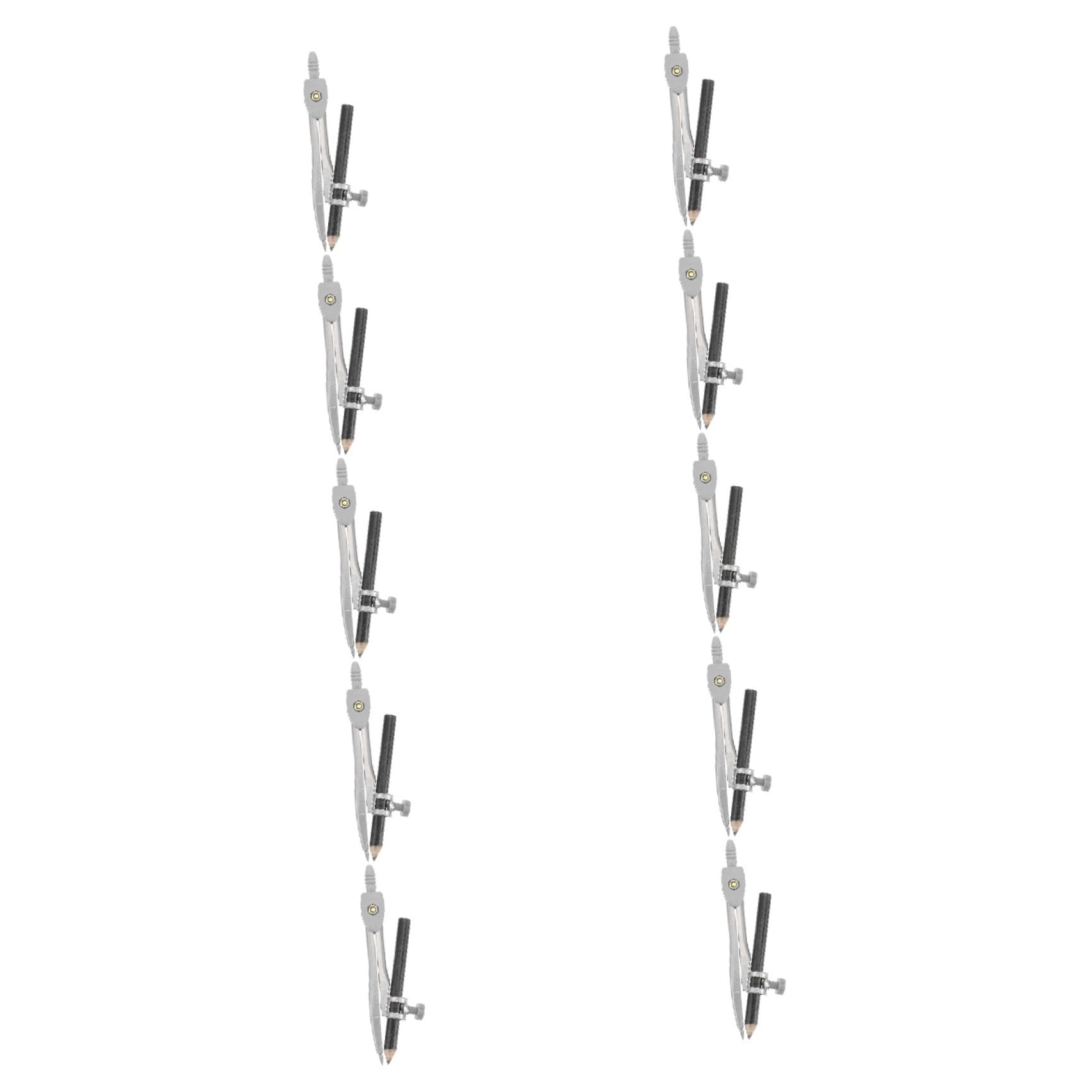 SEWACC 10pièces Compas De Précision Pour Géométrie Avec Porte-crayon Et Étui De Rangement Pour Étudiants Et Professionnels Du Dessin