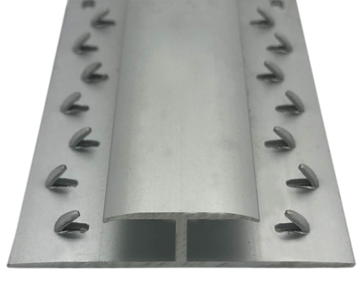 Grandismo Silver Grandismo® Carpet To Carpet - Gripper Trim Threshold Strip - Metal Doorbar - Dual Edge - Joins Carpet To Carpet At Doorways - Matt