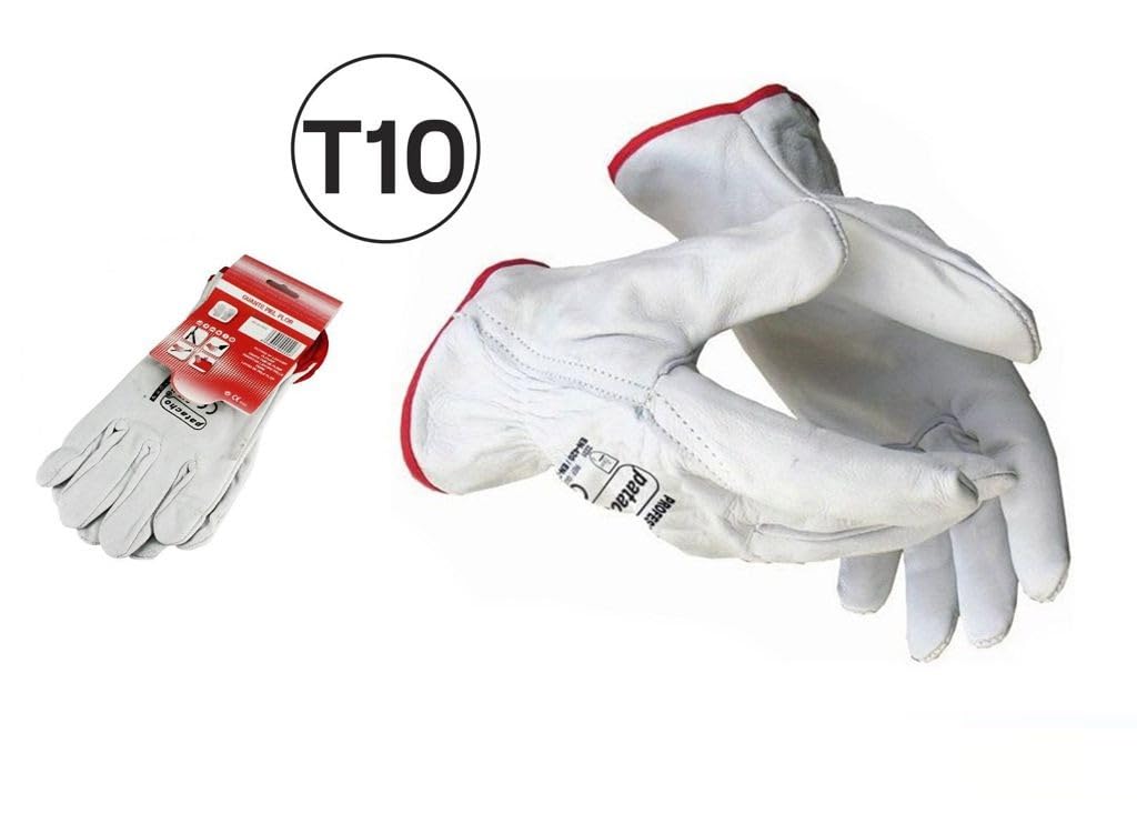 DRW Gants de travail en cuir renforcé 12 jeux Taille XL