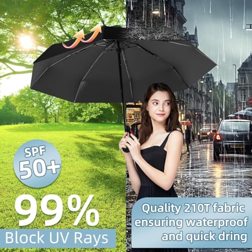 Image of ESPERO Umbrella, Umbrella For Rain Big Size, Automatic Open Windproof & UV Protection Anti-Slip Handle Lightweight 95% UV Block for Men, Women for Rain & Sun Coverage