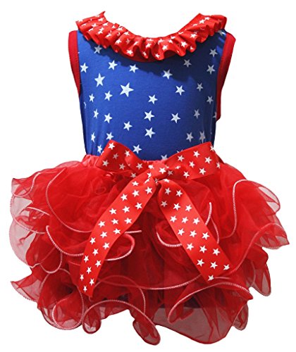 Juego de falda con pétalos rojos Patriotic Stars Nb-8y para bebé y niña pequeña