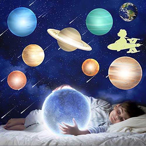 Glow in The Dark Stars and Planets, Bright Solar System Wall Stickers -9