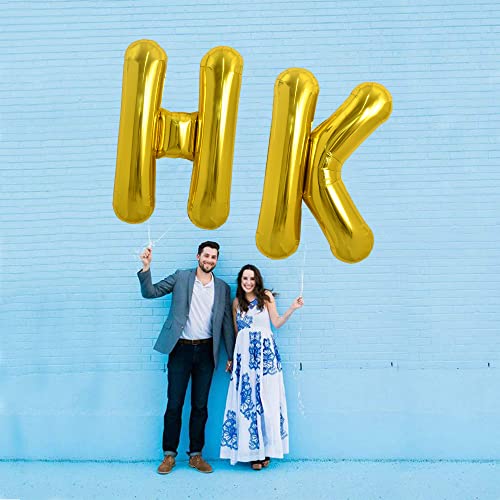 Image of TONIFUL 40 Inch Large Gold Letter K Balloons, Foil Mylar Big Balloons for Birthday Party Anniversary Supplies Decorations