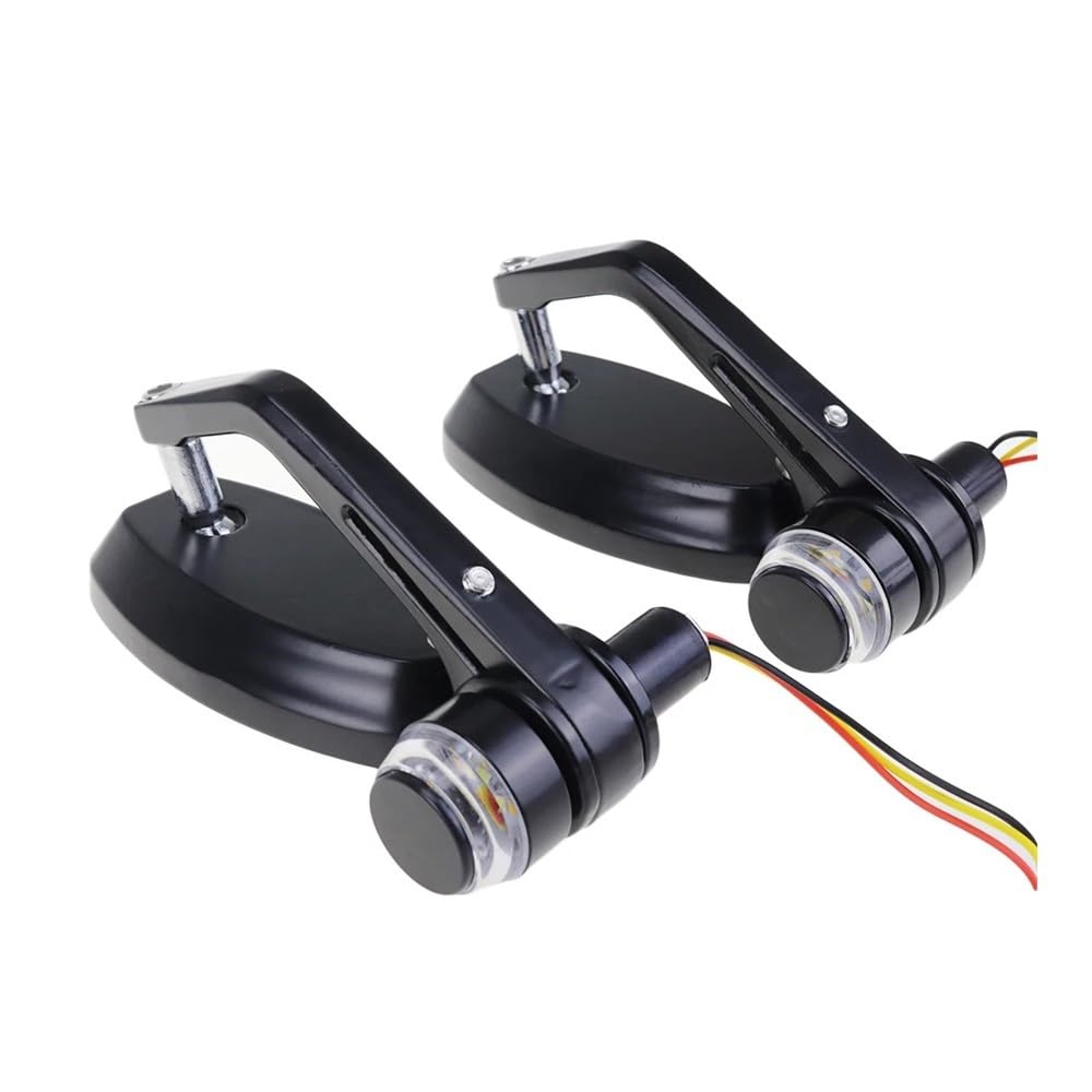 Espejos Retrovisores Laterales Con Luz De Señal De Giro DRL Motocicletas Para Buell Para Du&cati Para Ha&rley Color Negro Retrovisor moto