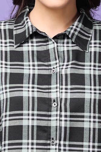 Image of POPWINGS Casual Checks Print Shirt for Women | Cotton Full-Sleeves Women Shirt | Summer Shirt for Women | Stylish Shirt for Women