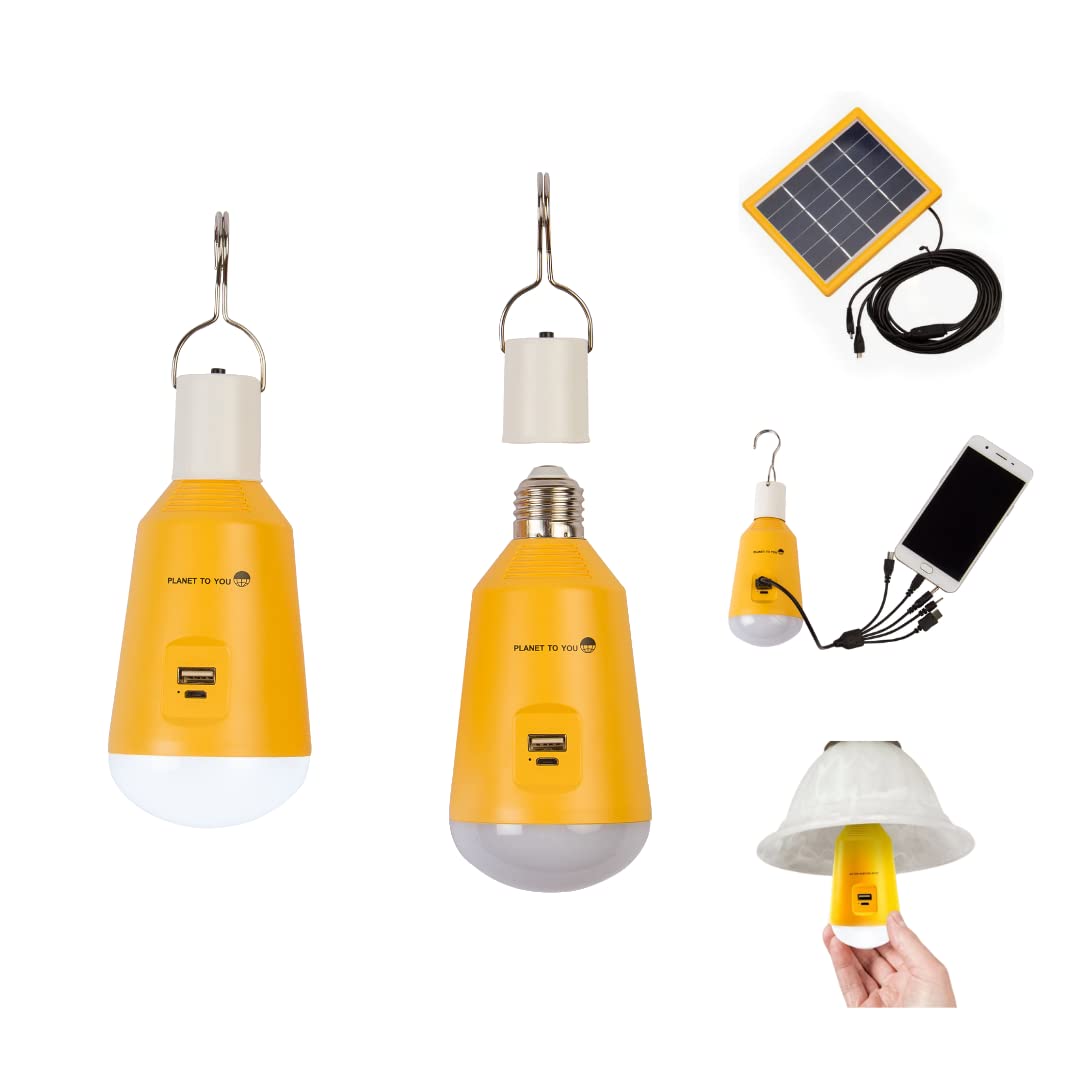 Planet To You Solar Lighting Kit with 2 LED Lamps and Solar Panel