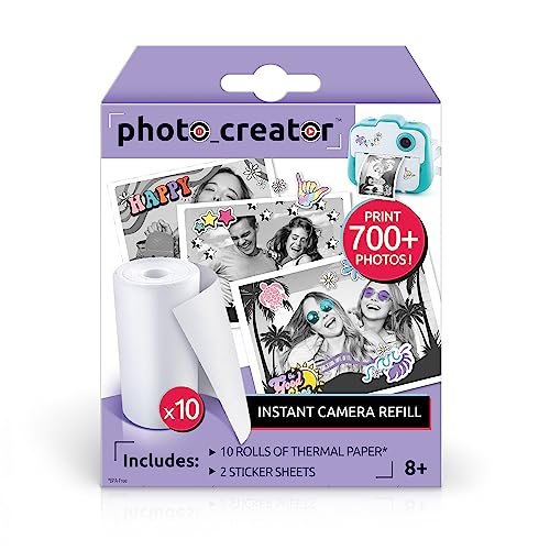Image of Canal Toys Photo Creator Instant Print Camera Refill set- includes 10 rolls of white thermal paper and 2 sticker sheets