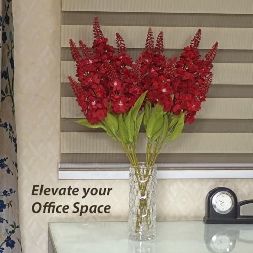 Image of Reiki Crystal Products Artificial Red Snapdragon Flower -1 Stick with 7 Branches | Real Touch Faux Blooms for Home Decor, Bedroom, Living Room, Table, Balcony, Office & Weddings (Without Vase Pot)