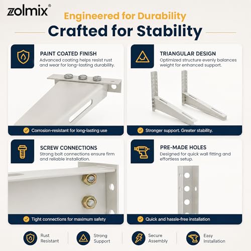 Image of ZOLMIX Ac Stand | Heavy Duty, Rust Proof, Supports Up to 220kg | Pack of 1
