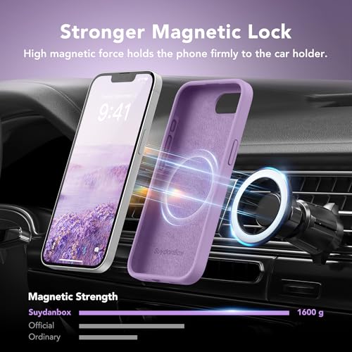 Image of Magnetic for iPhone 17e /iPhone 16e Case, Compatible with MagSafe, [Soft Anti-Scratch Microfiber Lining] Slim Silicone Shockproof Protective Phone Case for iPhone 17e /16e 6.1 inch, Light Purple