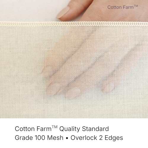 Image of Cotton Farm Grade 100 XL Cheese Cloth for Straining & Cooking; 18 Sq. Ft. (2x1 yards); 100% Unbleached Cotton Cheesecloth; Reusable with Finished 2 Edges; Ultra-Dense (the finest) Butter Muslin