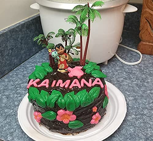 Obuy 12Pieces 3.15-Inch And 5.5-Inch Green Palm Tree Cake Topper Decorated With Coconut Cake Topper Cake Decoration Or Model, Sand Table Decoration. #TOP4