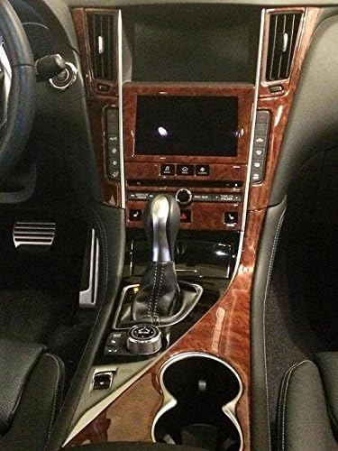 Interior BURL Wood Dash Trim KIT Set for Infiniti Q50 Q 50 4 Door Sedan 2017 2018 2019 2020 2021