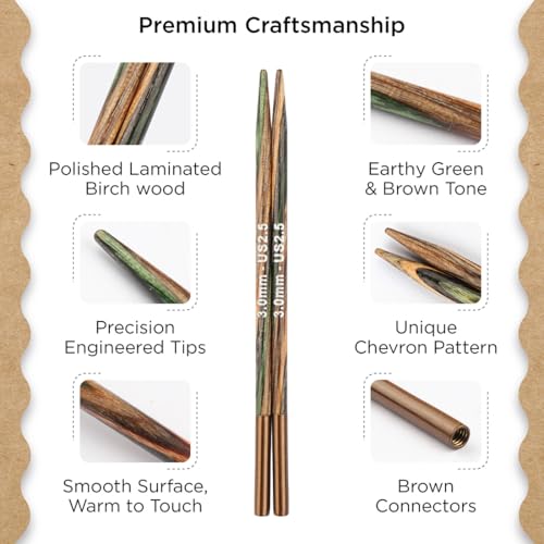 Image of Knitter's Pride Terra Grande Interchangeable Needle Set 4 inch inch(10cm) - 14 US Sizes (2.5 to 17)