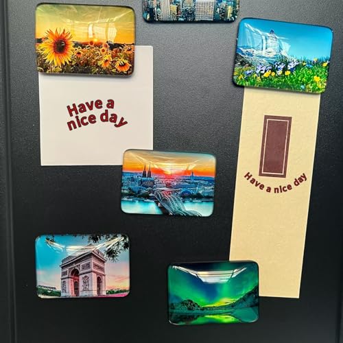 Imán decorativo rectangular de cristal para refrigerador miniatura 4