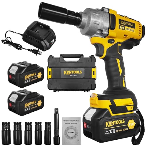1000N.m Cordless Impact Wrench 1/2 Inch, Power Impact Wrenches,Impact Gun,21V 3300RPM Electric Impact Driver with 2×4.0Ah Battery & Fast Charger for Car Tires Truck