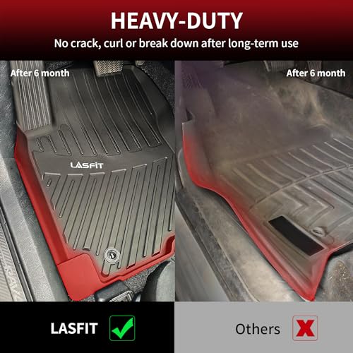 Image of LASFIT Floor Mats for Toyota RAV4 2013-2018(Not Fit Hybrid) All Weather TPE Mats Custom Fit Floor Liner for Toyota RAV 4 LE /XLE /SE /Limited /Adventure Front and Rear 2 Row Car Mats,Black